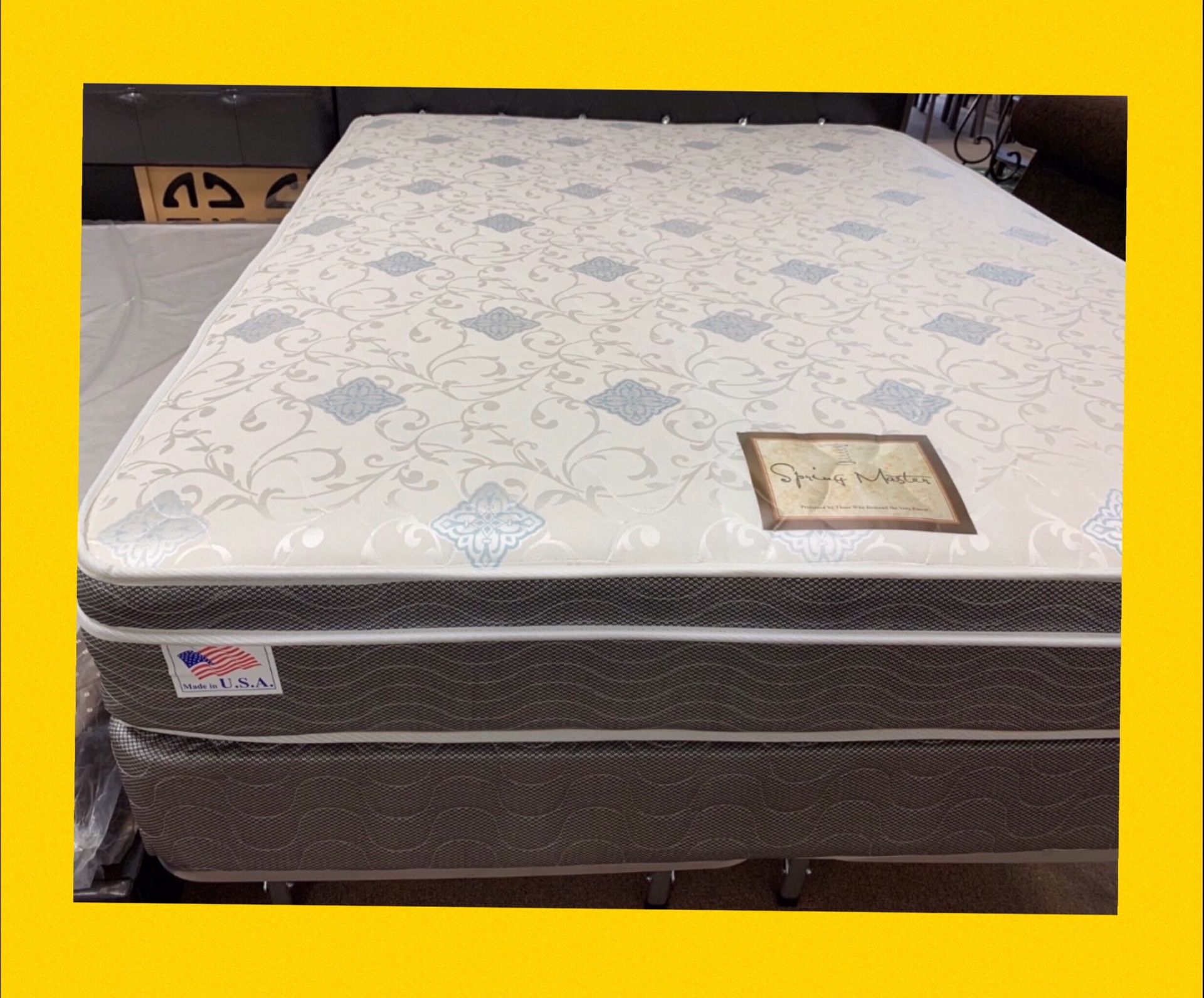 Queen Size Mattress and box springs special for 229 only one week (twin, full ,king mattress and metal bed frame available)...