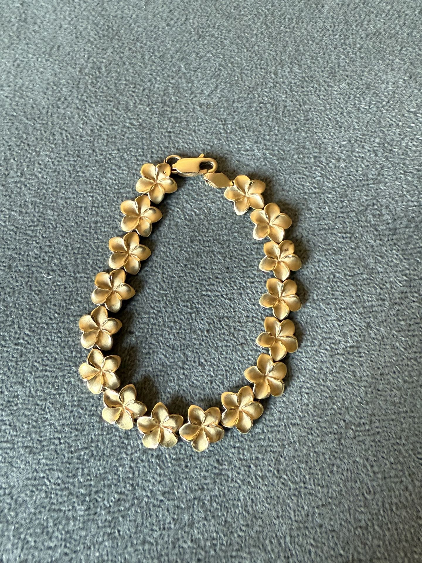 14k Gold Plumeria Bracelet 