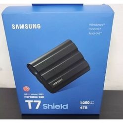 Samsung T7 Shield 4TB External SSD Portable, Rugged Black - New Sealed