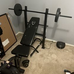 Weight Bench With Weight. 