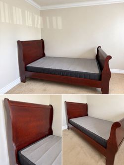 Solid Wood Twin Bed Frame + Costco Foundation/Base – Excellent Condition