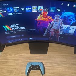 PlayStation 5 Digital 1 TB with LG Ultragear 32” Curved Monitor