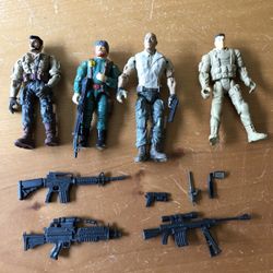 Lot Of 4 Military Action figures - 4” Tall