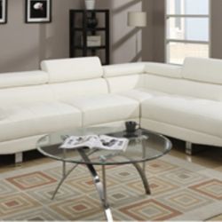 Gorgeous White Colored 2 piece Sectional Set