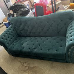 Aqua Blue Teal 3 Seater Plush Suede Couch