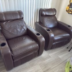 Twin Leather Recliners 