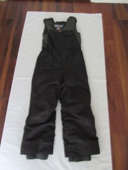 Youth 6 Black/Gray Snow Bibs, Boulder Gear