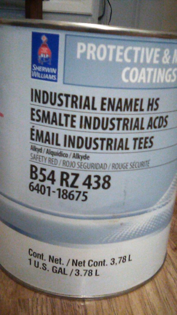 SHERWIN WILLIAMS INDUSTRIAL ENAMEL SAFTEY RED for Sale in