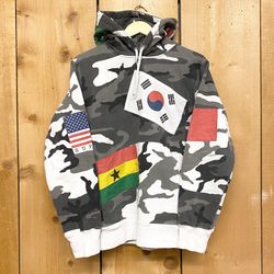 supreme flags hoodie pullover 2013 rare grail virgil ian nast snow camo navy medium