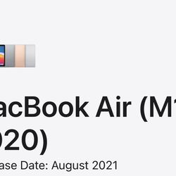 2020 M1 MacBook Air
