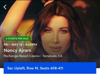 Nancy Ajram concert tickets.