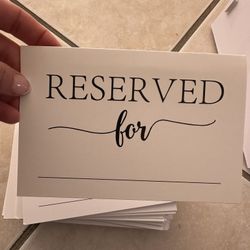 Wedding Ceremony “Reserved” Signs – Minimal Black & White (Set Of 20)