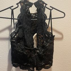 Black Lace Halter Top# Size 3