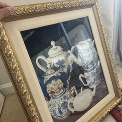 English Teapot Still- Life painting by Galley FRAMED ARTWORK
