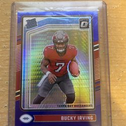 2024 Panini Donruss Optic - Rated Rookie Bucky Irving #216 Blue Hyper Prizm (RC)