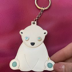 Tiffany & Co. Polar Bear Leather Key Ring Keychain 