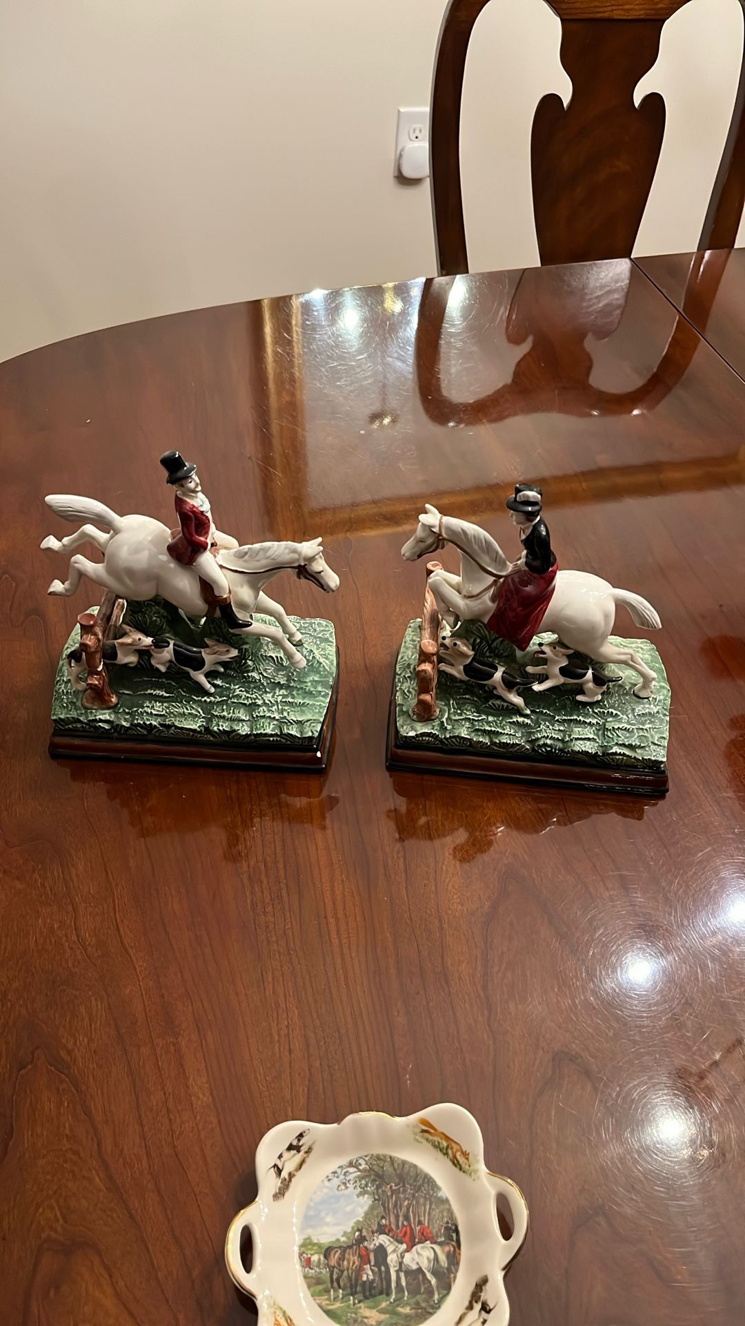 Fitz And Floyd Equestrian Fox Hunt Bookends