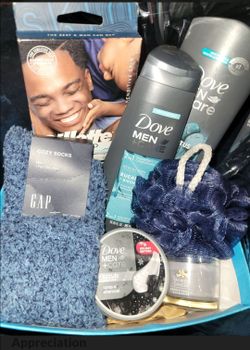 Birthday Basket. Graduation Gift Set. Dove Men +Care Gifts For Him. Teacher Appreciation