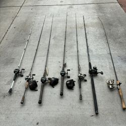 Lot Of Fishing Rods And Tackle