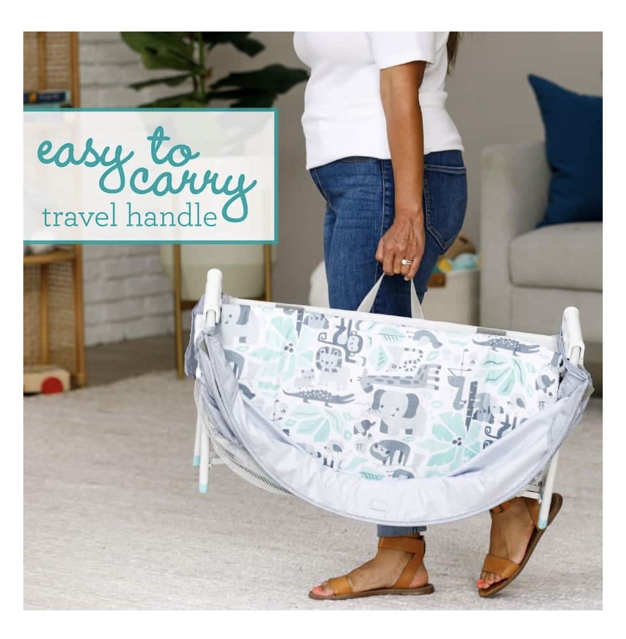 NEW Infantino Sweet Time Dreams Fold Go Bassinet, Months