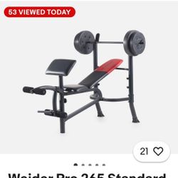 Weider Pro 265 Bench With Weights