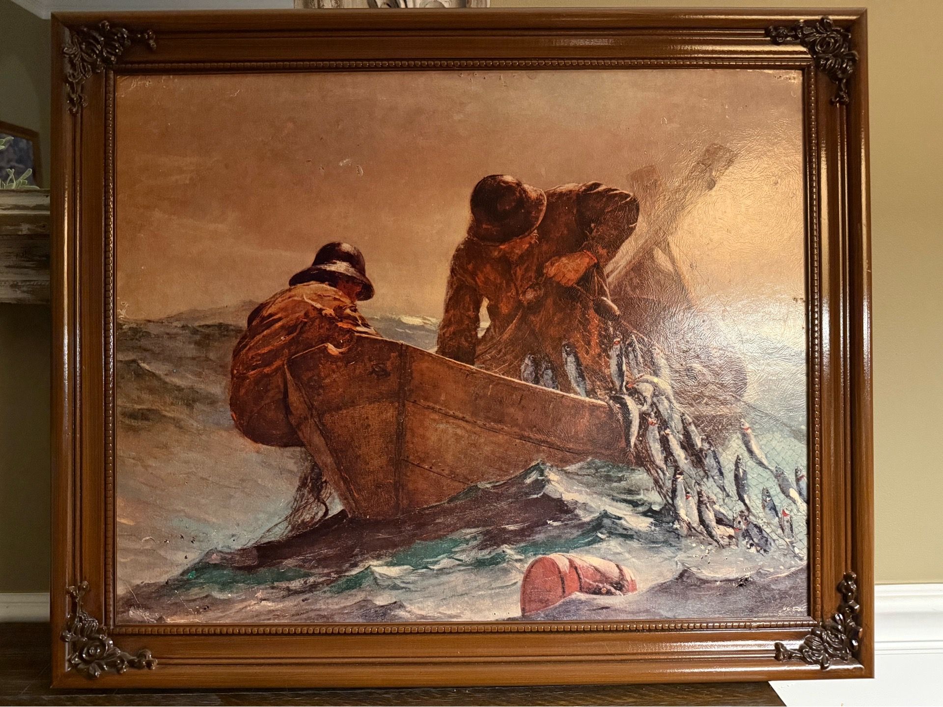 Framed Winslow Homer "The Herring Net" Art Print – Coastal Decor