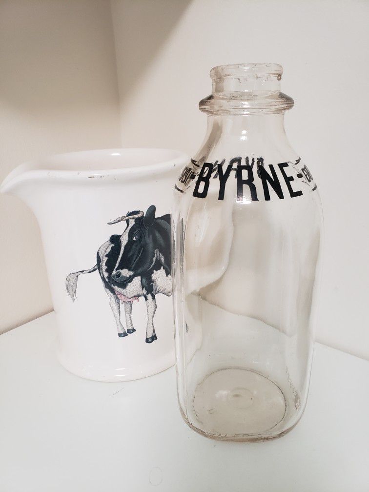 Vintage Glass Milk Bottle from BYRNE Dairy
