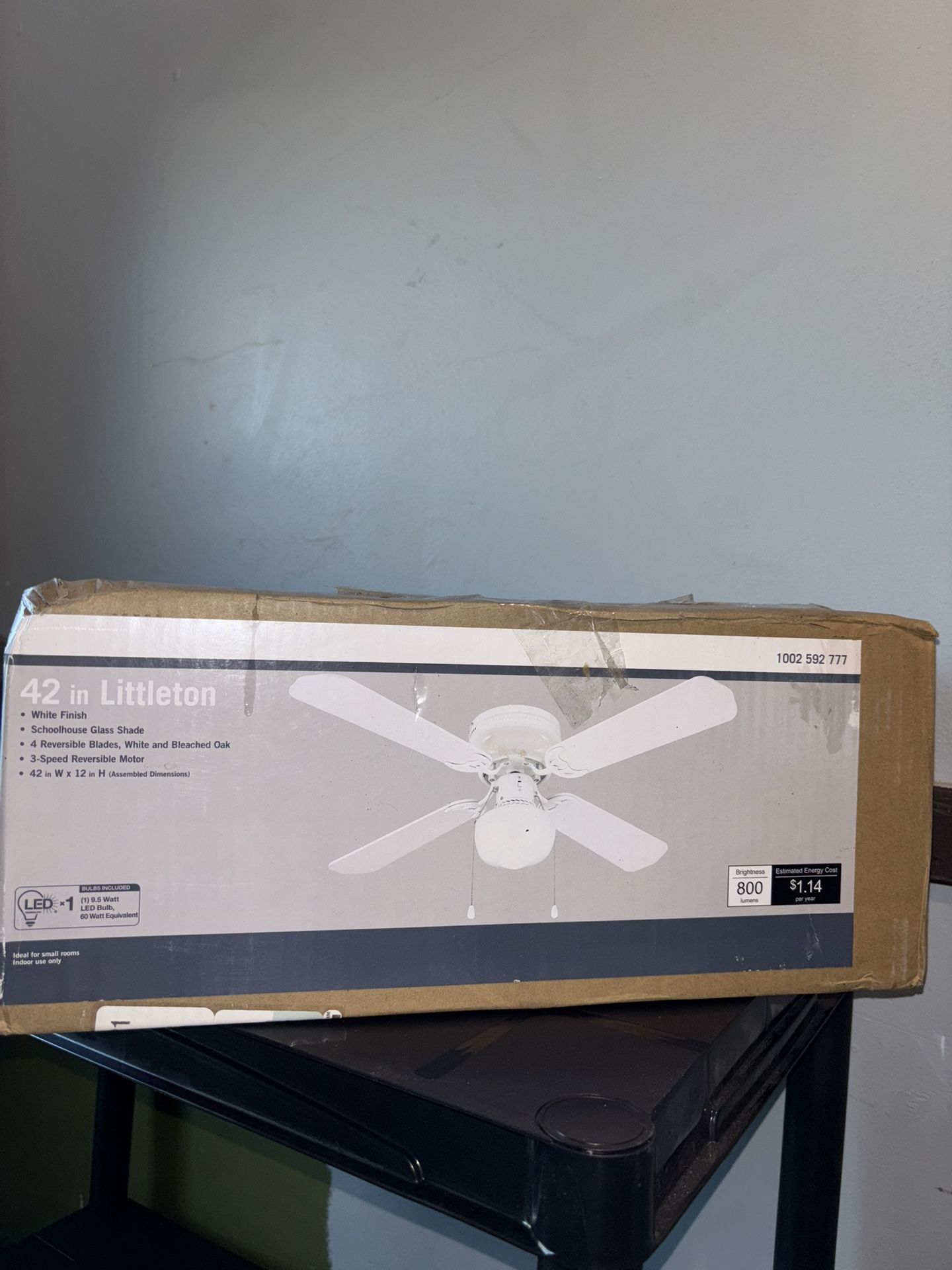 Littleton 42 in. LED Indoor White Ceiling Fan with Light Kit