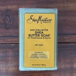 Shea Moisture Raw SHEA BUTTER Soap With Frankincense & Myrrh; For Dry Skin: 8 oz 