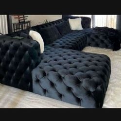 Black Sectional Sofa Black Couch NEW 140x70