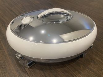 Victorian party home potluck food warmer/server 5 liter (white & silver)