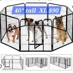 New 40" Tall Heavy Duty 8 Panel Dog Playpen With Door. Shapable Indoor Outdoor Dog Play Yard Portable Dog Cage Pet Fence