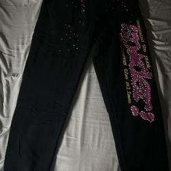 Large Black Sp5der Sweats