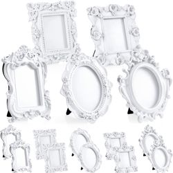Maitys 15 Pcs Mini Picture Vintage Frames with Stands Tiny Antique Photo