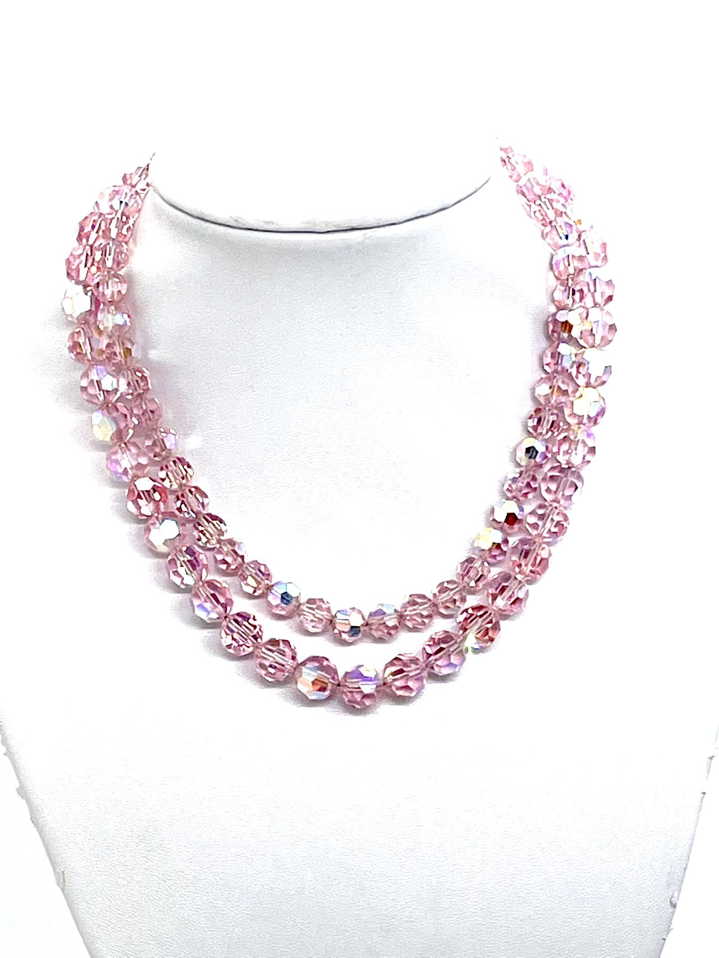Antique Pink AB Crystal Necklace