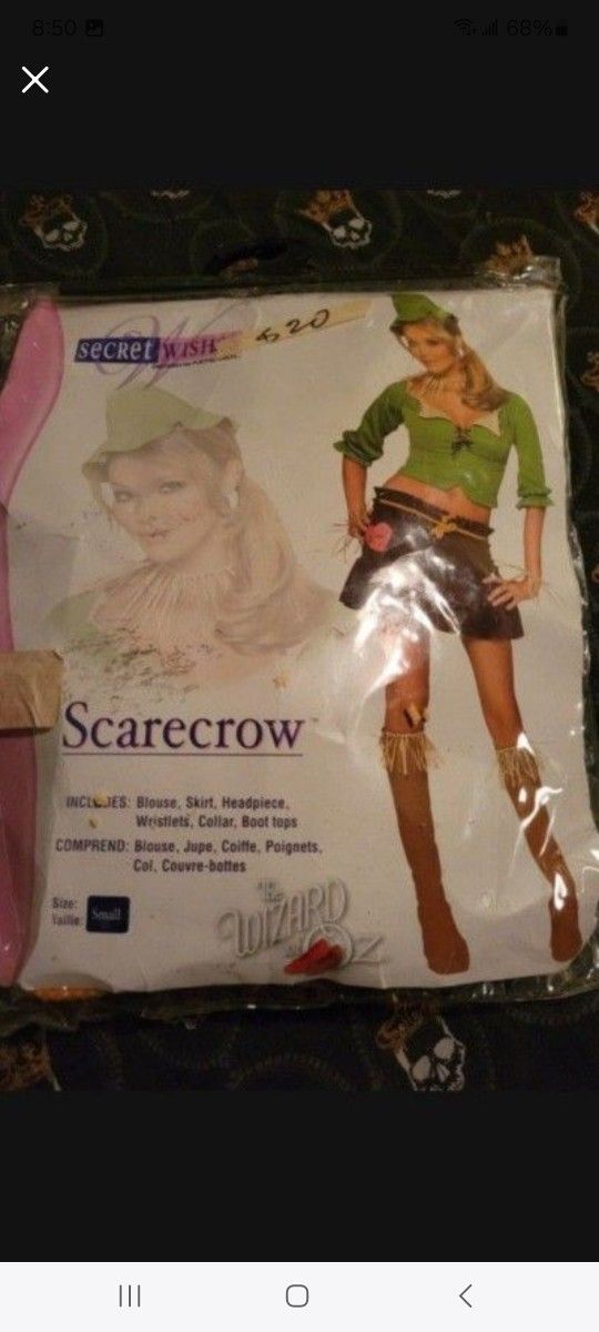 Women's Scarecrow SMALL Wizard Of Oz