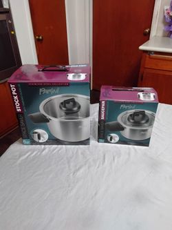 Parini Stainless Steel Stock Pot and Saucepan Set.  Both For