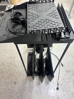 Open Frame Server / Network Rack with Shelves, Cable Management & Monitor
