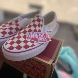 VANS Classic Slip On Red/White Checkered 