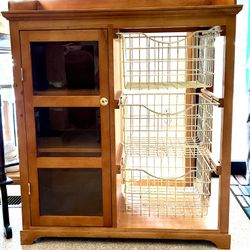 Unique Wood Cabinet With Shelves & Drawers