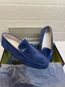 Bacco Bucci Men’s Suede Loafers – Blue Size: US 12