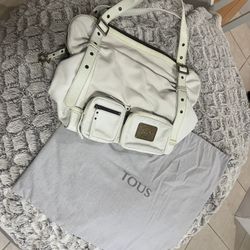 TOUS LEATHER OFFWHITE Purse/ Messenger / Travel bag