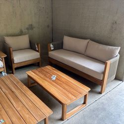 Outdoor Teak Patio Set with Cushions - Cassale