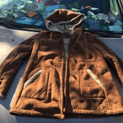 Very Nice Suede And Wool Hooded Coat Only $25 Firm