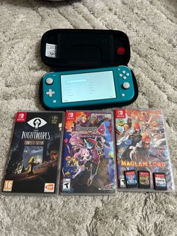nintendo switch lite with 6 games