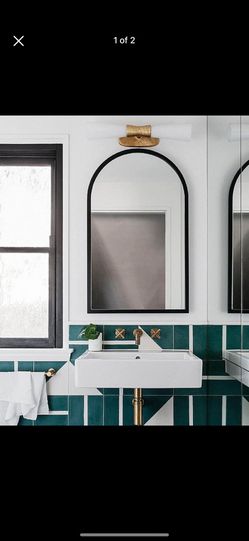 TinyTimes 24" x 42" Arched Wall Mirror - Black. Brand new!