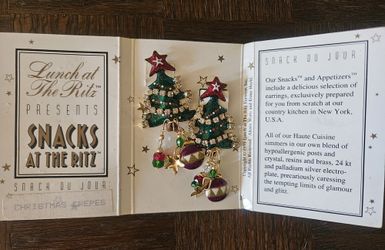 Lunch At The Ritz Christmas Tree Earrings