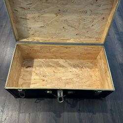 Vintage Seward Black Steamer trunk