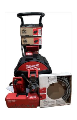 Milwaukee MX FUEL Lithium-Ion Cordless Sewer Drum Drain Cleaner Snake Machine w/ 2x Batteries Charger Heads and Cable  $2899