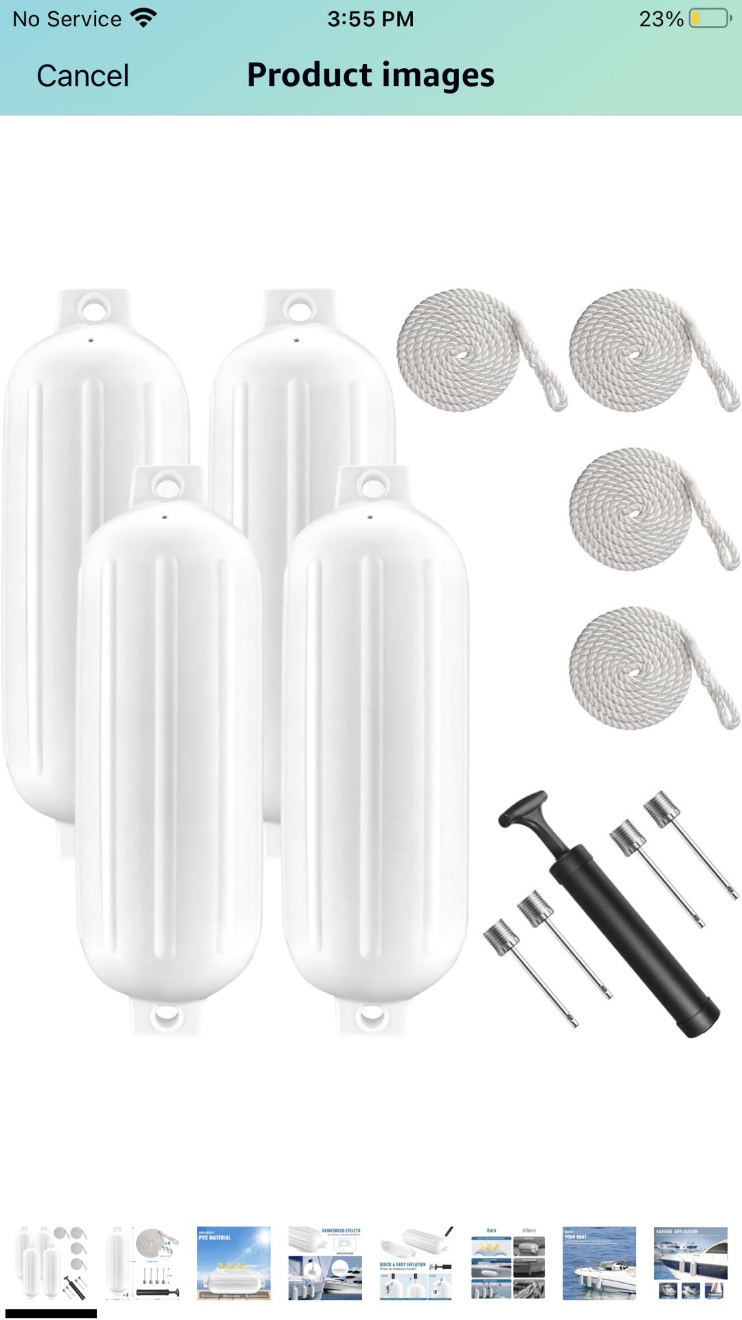 Twin Eyes Ribbed Boat Fenders